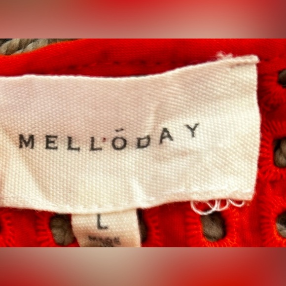 Melloday orange Eyelet Ruffle Hem dress Nordstrom - Picture 13 of 13